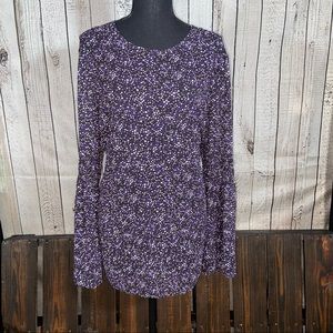 Michael-Michael Kors XL purple star, bell sleeve top